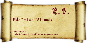 Móricz Vilmos névjegykártya